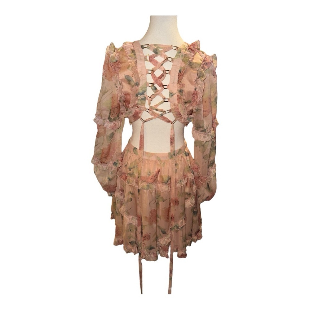 Vici Peach Floral Mini Dress - Picture 9 of 13